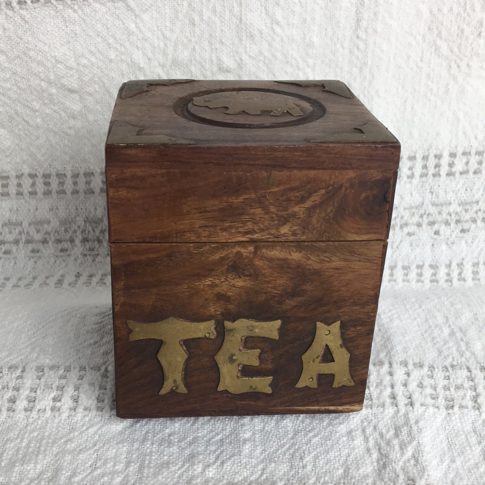 Wood and Brass Tea Storage Box